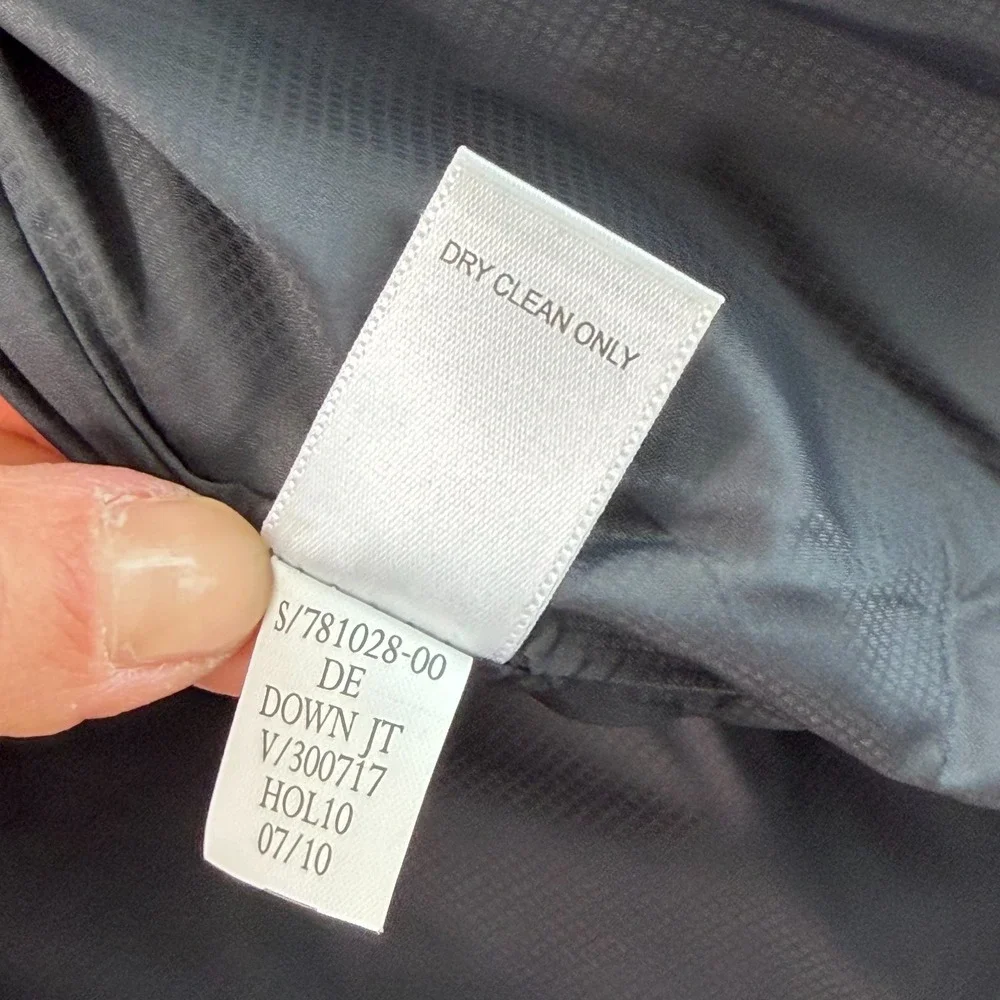 Banana Republic Down Puffer Jacket‎ Men Small Grey Wool Blend Hidden Hood Zip Up